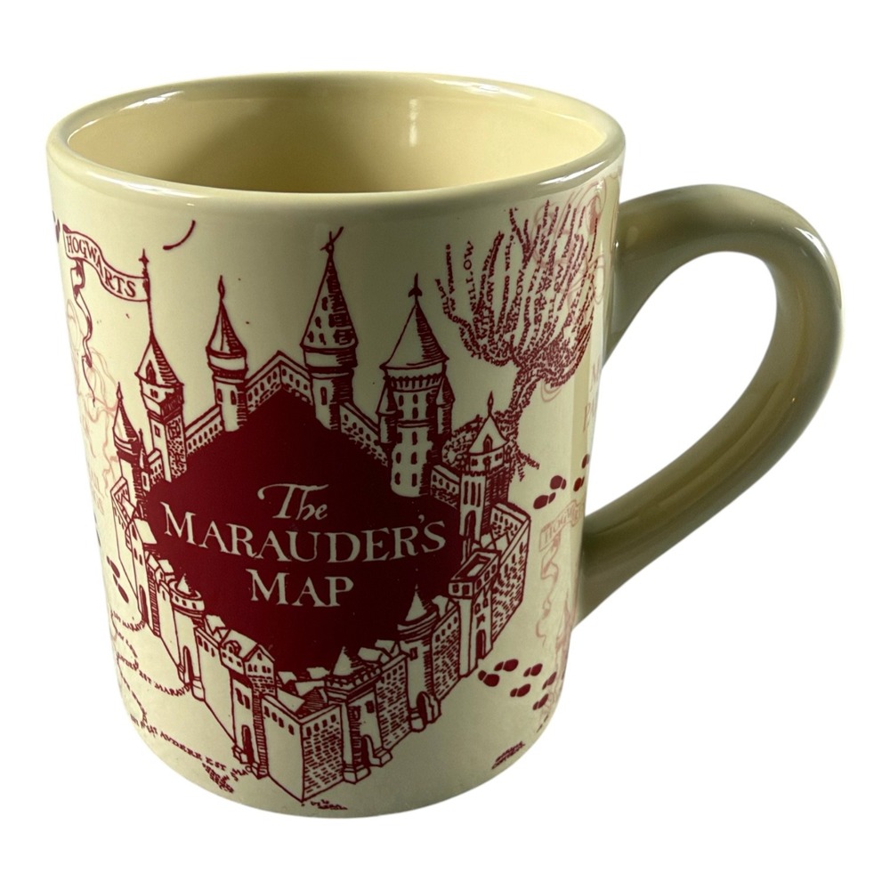 Harry Potter Marauders Map Coffee Mug 14oz Silver Buffalo Mischief Managed Cream